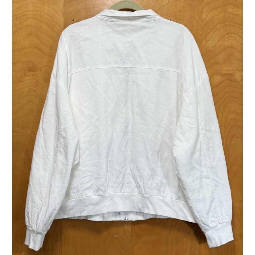 Maurice's Womens 100% Cotton Bomber Jacket Zip Front Soft White Sz XXL - Picture 3 of 12